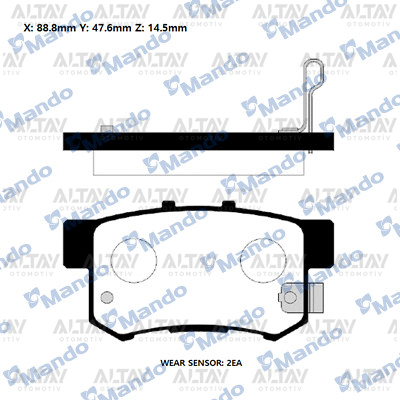 Honda Accord Arka Fren Balatası 2003-2008 Honda Accord Arka Fren Balatası 2003-2008